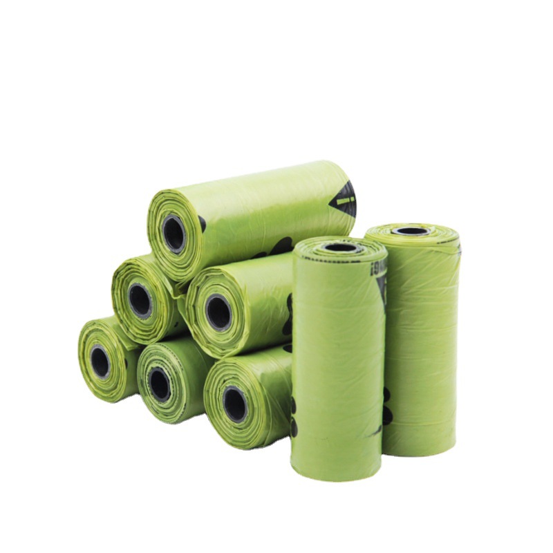 wholesale custom printed biodegradable stock pet supplies cornstarch compostabl roll handles waste dog poop bag for dogs