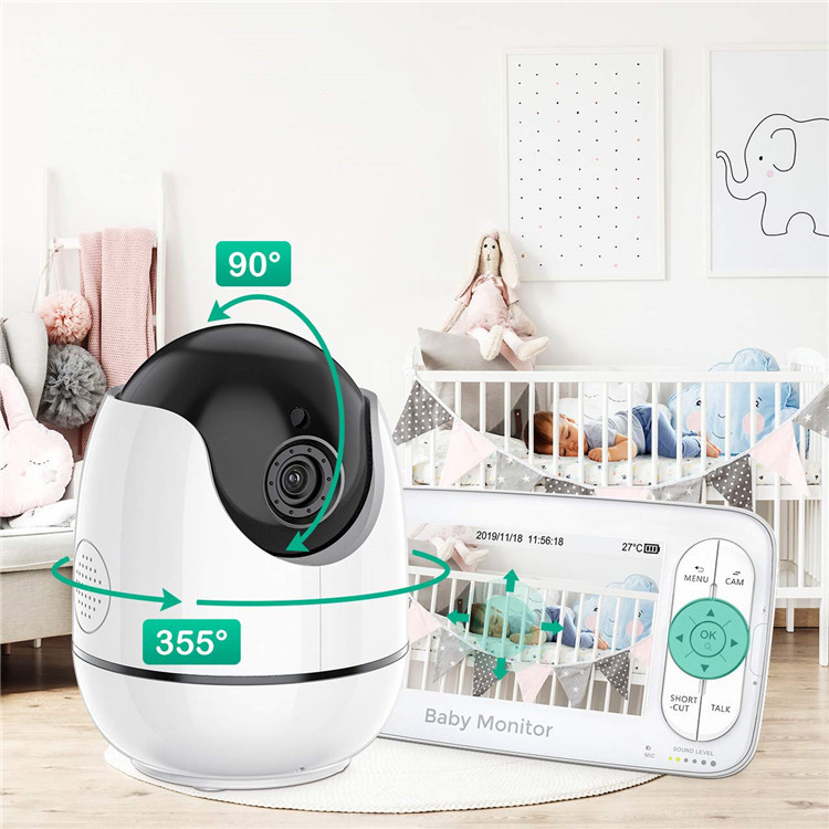 5 дюймовый сенсорный экран HD 720P кормления напоминание ночного видения Babyfoon камера Двусторонняя обратная связь в режиме VOX Смарт Беспроводная видеоняня для ребенка;