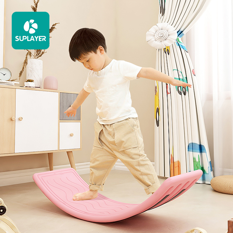 Toddler toys excersise plastic curvy trainer wobble custom surf children yoga stability trainer kids balance board for fitness