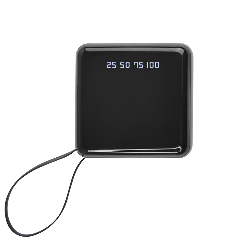 portable multi function 2 3 4 5 in 1 mirror LED display built in cable camping lamp powerbank multi port power banks
