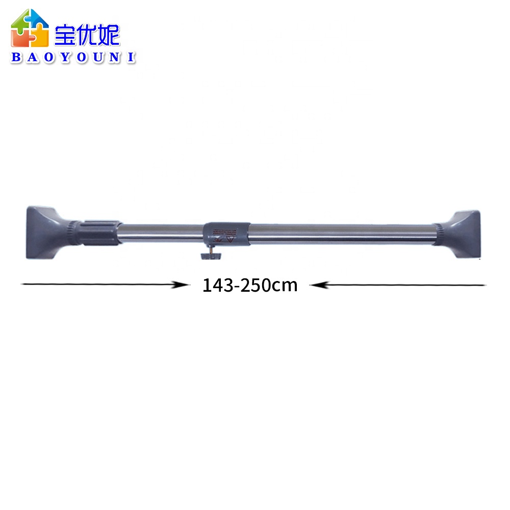 Hot Design Tension Curtain Shower Rod Adjustable Stainless Steel Curtain Rod 143-250cm