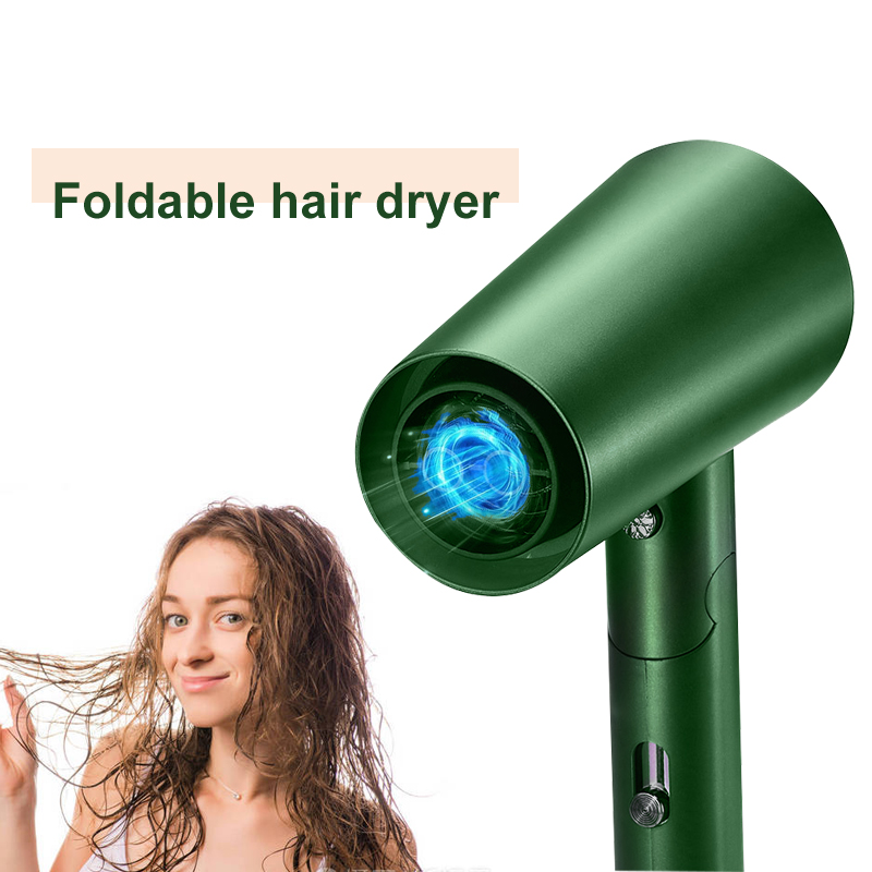 Green Gray foldable hair dryer salon Household high power styling hair blower dryer