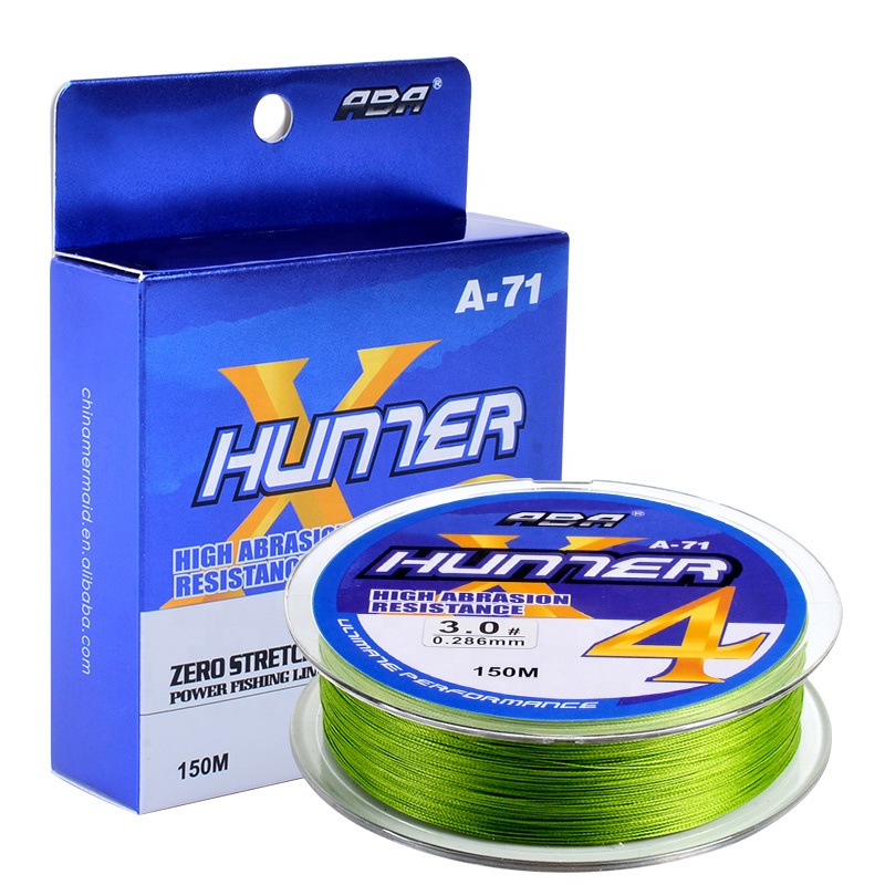 Многонитевая рыболовная плетеная леска Hunter 150 м из супер полиэтилена с 4 жилами и плавающим покрытием