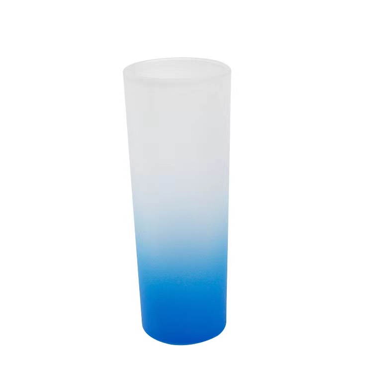 3oz Gradient Colorful Bottom frosted shot glass cup sublimation shot glass blank glass cups