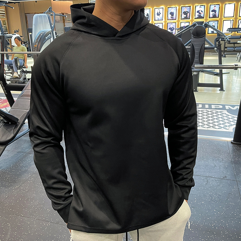 Men American Style Shirts Polyester Running Shirt Men Basketball Sport Long Sleeve Hooded Gym Fitness training hoodies shirt