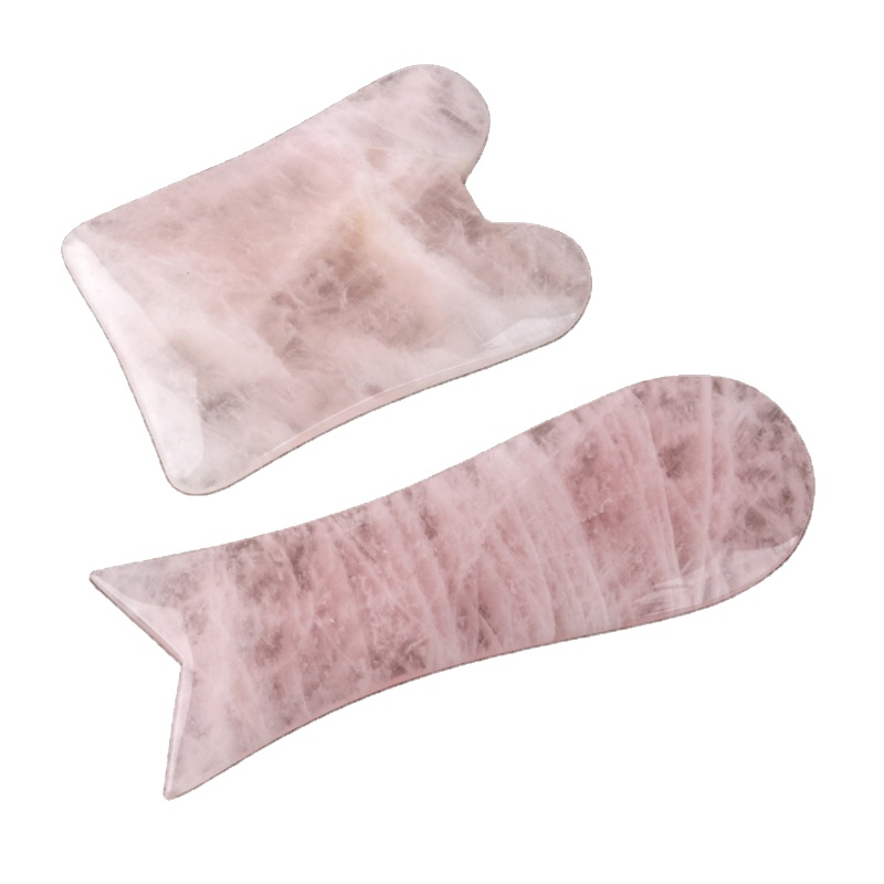 Natural rose quartz Jade Stone Guasha Board Scraping Facial Massage Beauty Tools For Beauty