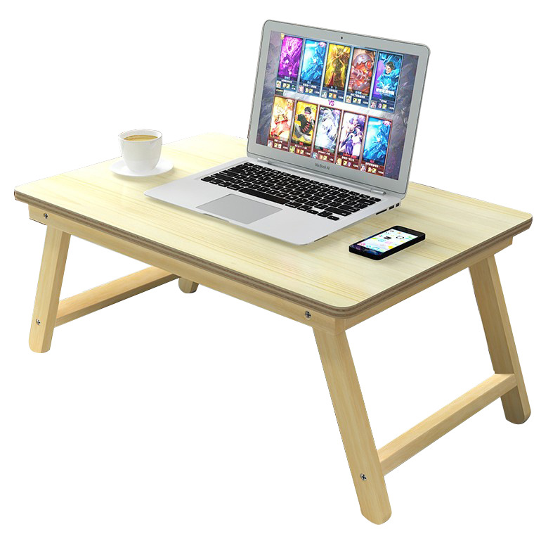 Dormitory Bed Lazy Solid Wood Large Foldable Study Book Vertical Small Table Desk White Wooden Laptop Stand For Bedroom