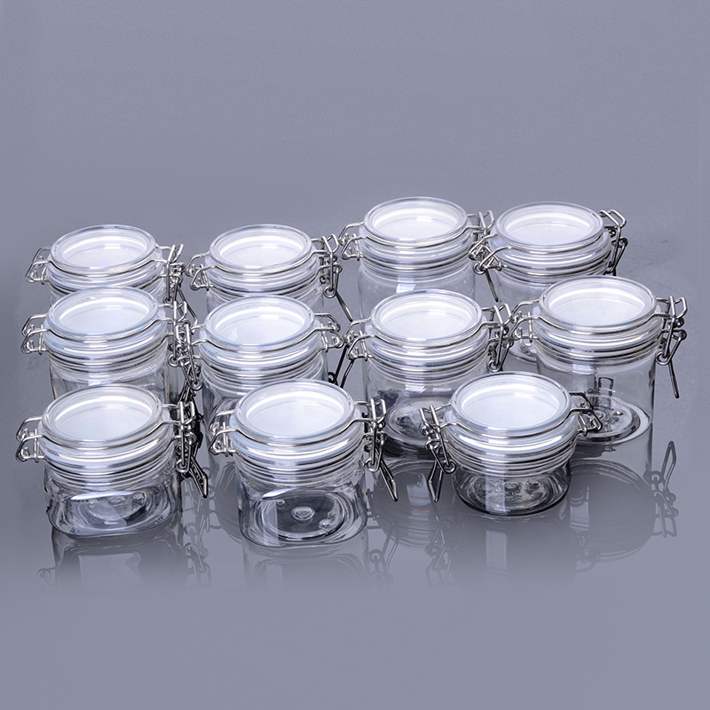 High Quality Multi-Capacity Pet Transparent Thickened Whole Grain Coffee Dried Plastic Spice Jars Set