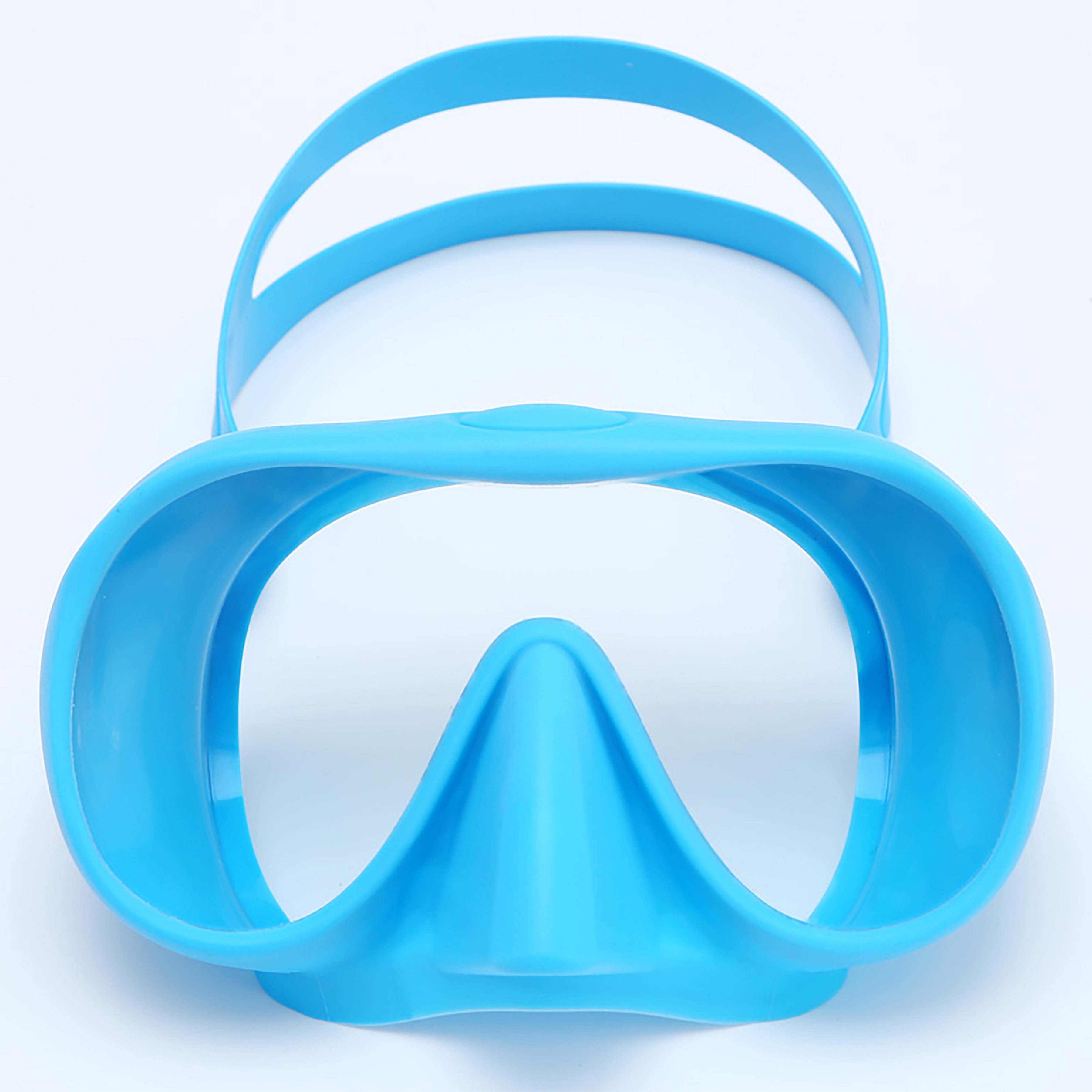 Scuba Diving Half Face Mask Custom LOGO Full Silicone Tempered Glass Adult Low Volume Frameless Diving Mask