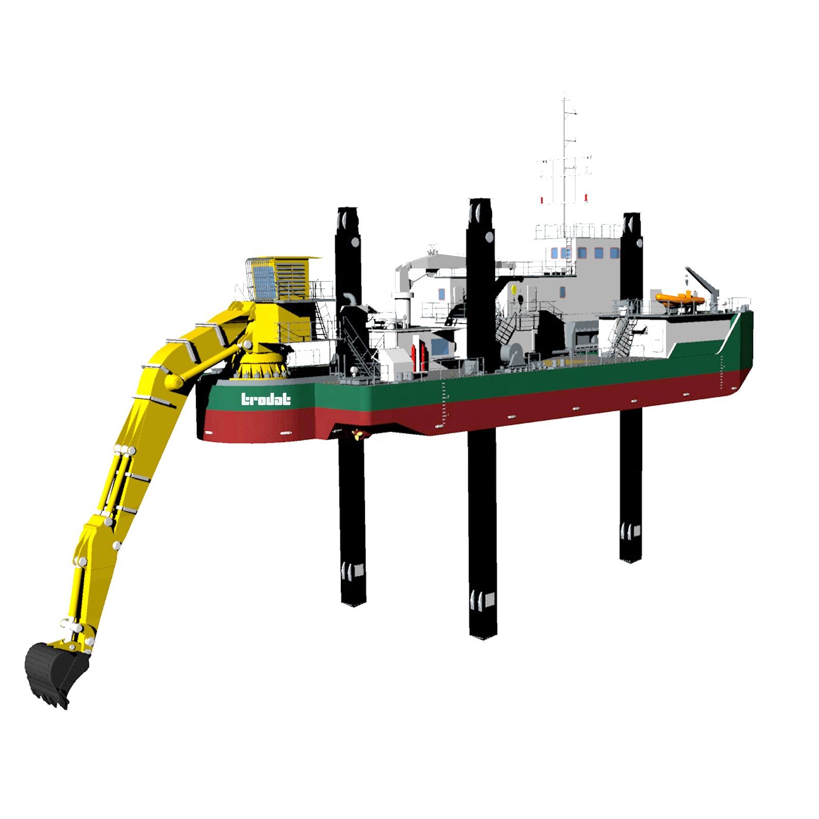 Combined Hydraulic Excavator Boat Backhoe Dredge