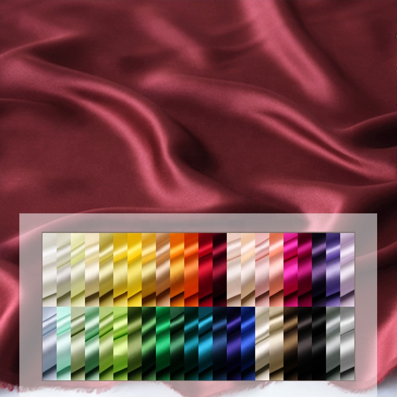 Wholesale custom high glossy 16/19/22/25MM luxury plain satin 100% pure silk crepe mulberry charmeuse silk fabrics