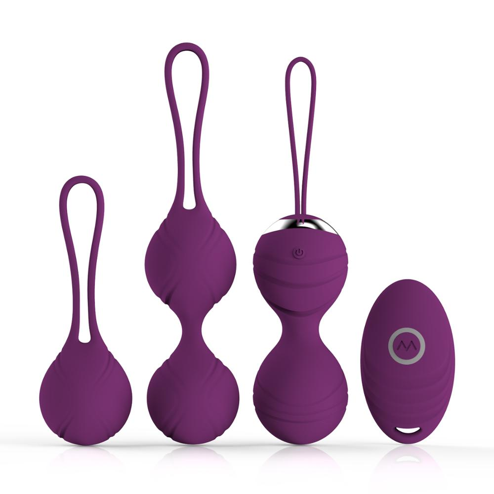 Amazon Hot Selling 2 in 1 Ben Wa Balls Sets Remote Sex Toys Sexe Woman Man Vibrating Kegel Balls for Women Beginners