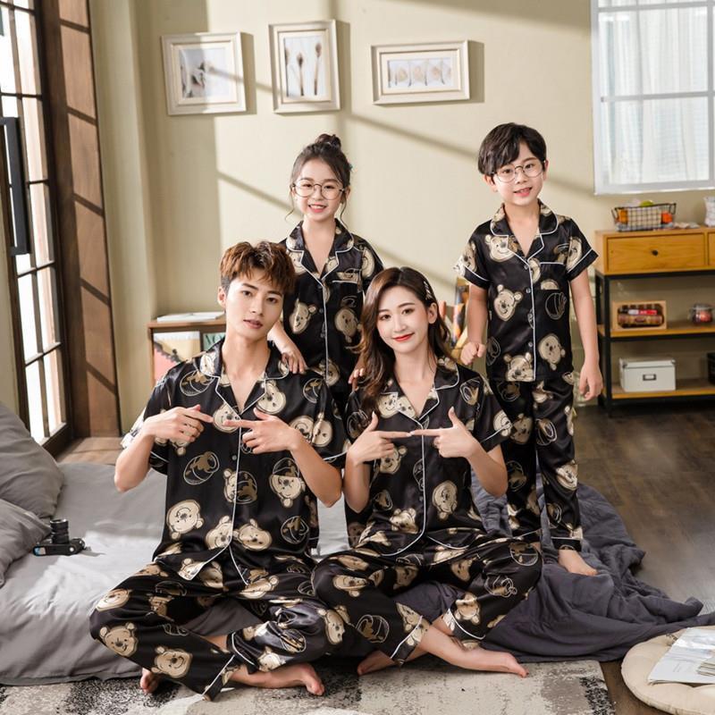 new arrival pajama set for whole family parent-child outfit satin pajamas