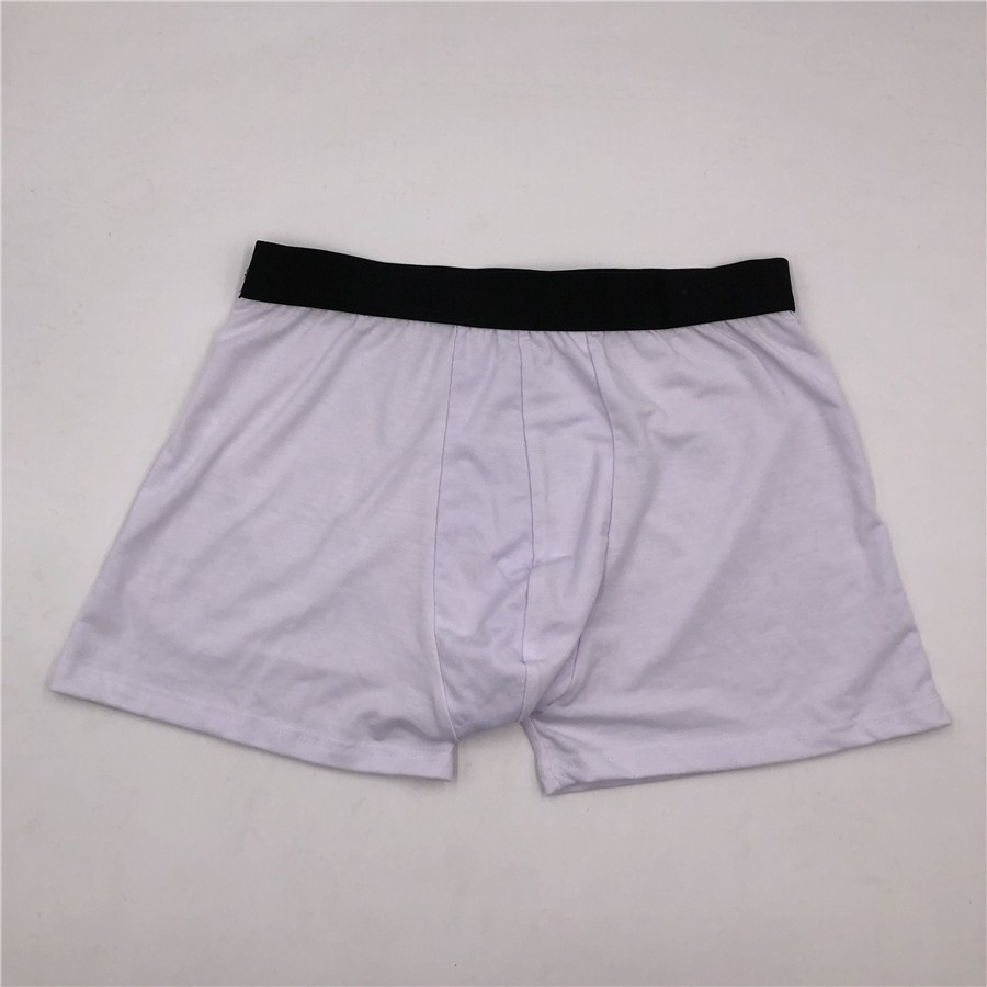 sublimation white boxer shorts with black soft waistband polyester with spandex