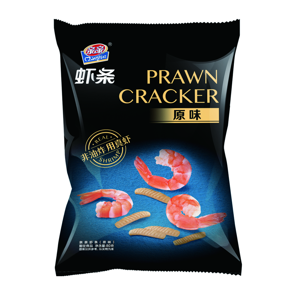 Qinqin креветки крекер Придерживайтесь 80 г оригинальный соленый вкус не жареные Здоровое питание, морепродукты, закуска OEM производитель оптовая продажа