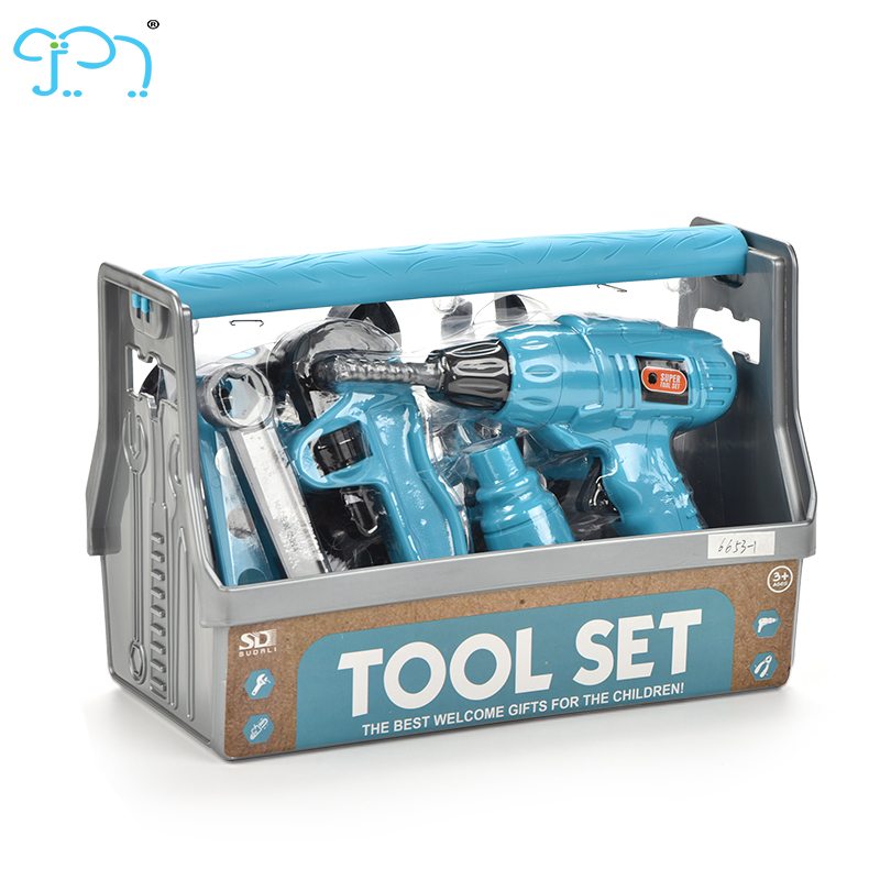 Function Assemble Repair Tool Accessories Pretend Play house Set Screw Tool basket Toy with drill