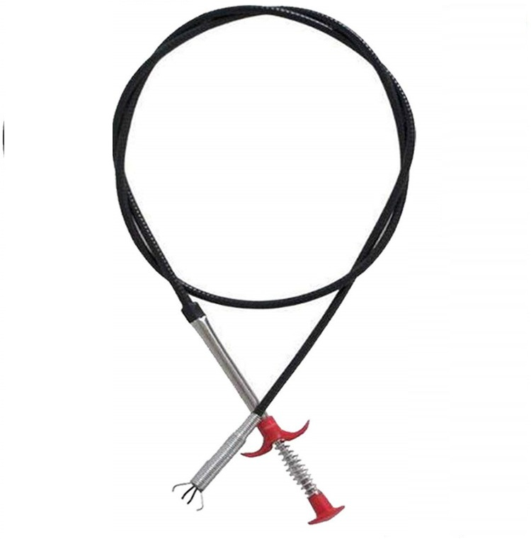 Metal Wire Brush Hand Kitchen Sink Cleaning Hook Sewer Dredging Device Spring Pipe Hair Dredging Tool Metal Wire Brush