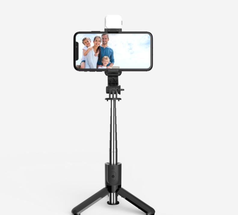 L11s Handheld Mini Aluminum Wireless BT Remote Mobile Phone Monopod LED Fill Light Selfie Stick and Tripod