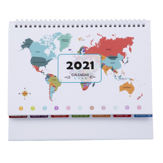 China Factory Yearly 2023 Custom Desk Wall Calendars Spiral Bound Calendar Planner Printing
