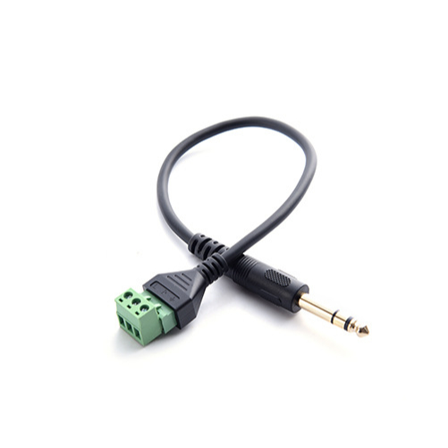 Solder-free 6.35mm 1/4 inch Stereo TRS Male Plug to 3Pin Screw Terminal Block Female Connector Guitar Balum Adapter Cable