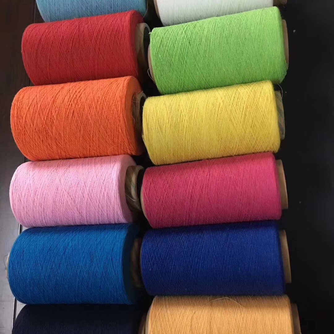 10s 12s 20s  open end oe recycled knitting cotton polyester blend yarn
