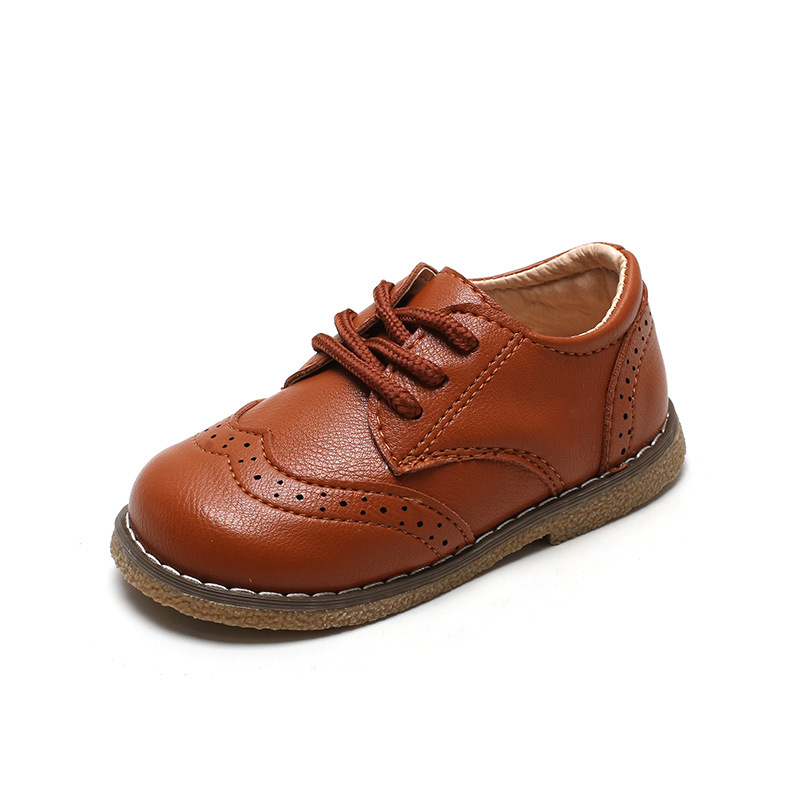 Wholesale Custom Student S Black School Uniform Children Kids Genuine Leather Dress Shoes Summer Winter OEM Customized Sea Logo