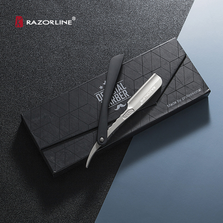 Razorline, оптовая продажа, прямая металлическая Бритва для бороды с пластиковой ручкой