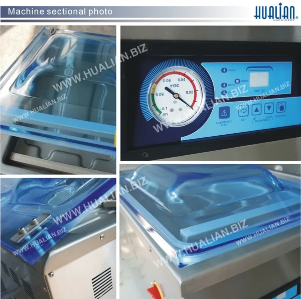 HVC-260T/1A Hualian Automatic Heat Packing Single Chamber Sealing Sealer Vacuum Machine