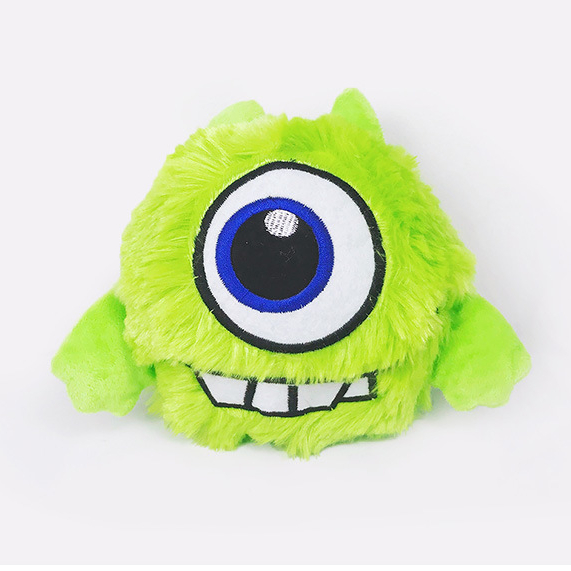 2021New Design Pet Toys Electric Bouncing Ball Plush Toys Variety of Cartoon Animal Hair Sound Vibration with Battery Dog Toys