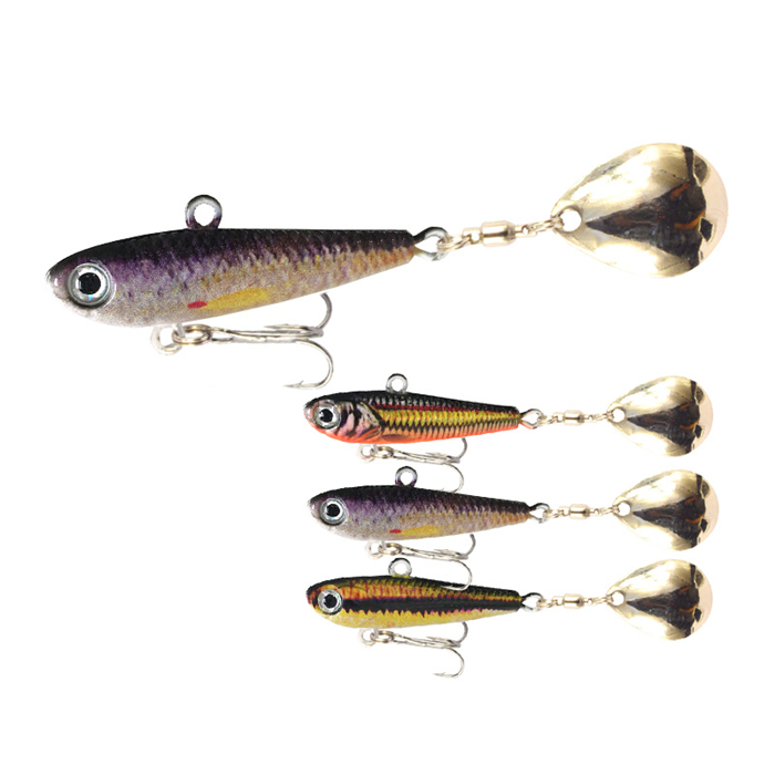 Metal Lure VIB Metal jig lead jig With Rotate Sequins spoon Sea Fishing Wobbler Hard Bait