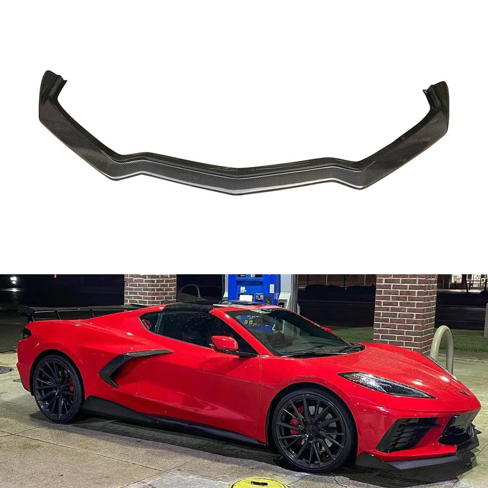 Оптовая продажа, передняя губа из углеродного волокна для Chevrolet Corvette C8 5VM, стильный передний сплиттер