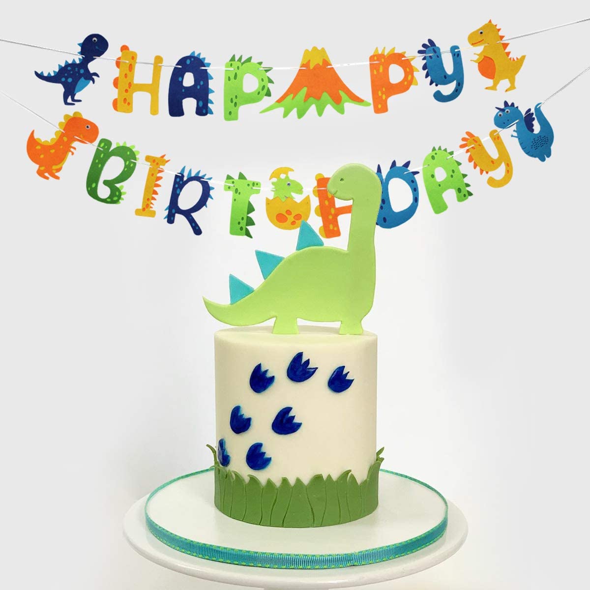 2021 Custom Dinosaur Birthday Banner Kids Party Decor Supplies,Jurassic Decorations Designed for Boys and Girls