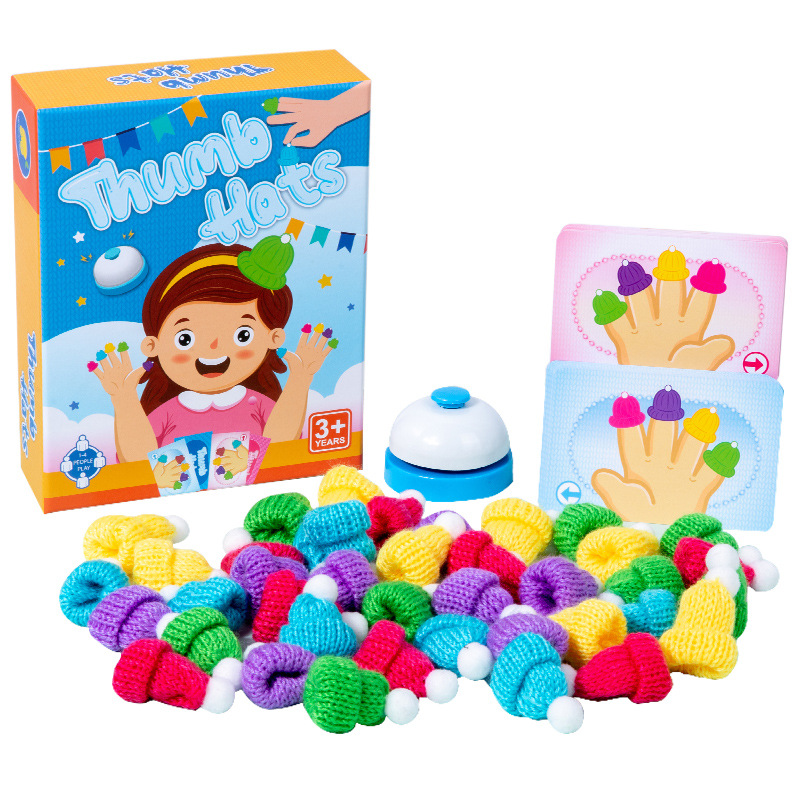 Children Educational Toy Colorful Thumb Hats Game Kindergarten Color Cognitive Parent-child Interactive Board Games for kids boy