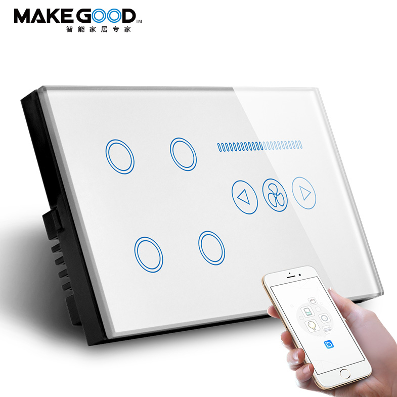 US AU Tuya App 4gang Fan Light Switch LCD Wifi Smart Switch Alexa Google Home Voice Control Homekit Saa Certificate