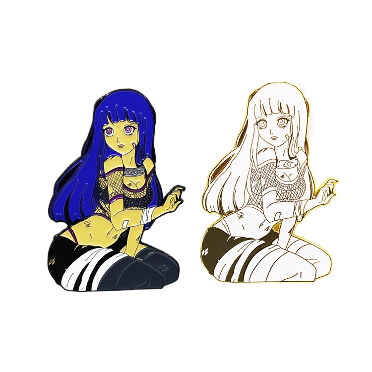 Our metal badges do not have the lowest hard enamel anime pin badges made of rose gold