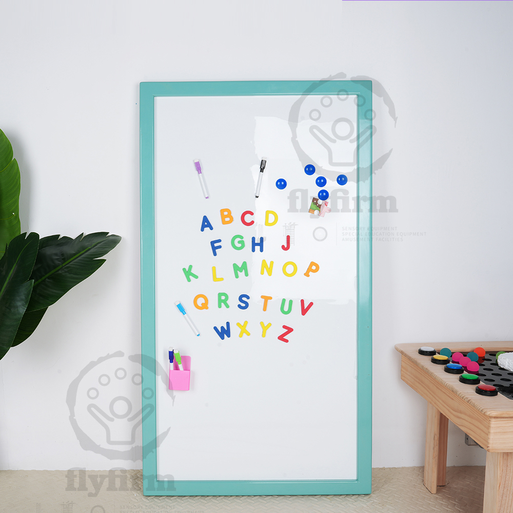 Flyfirm Magnetic White Ceramic Tile Frame Board,Magnetic Drawing Board for Kids,Ideal for Sensory Rooms and Home Use