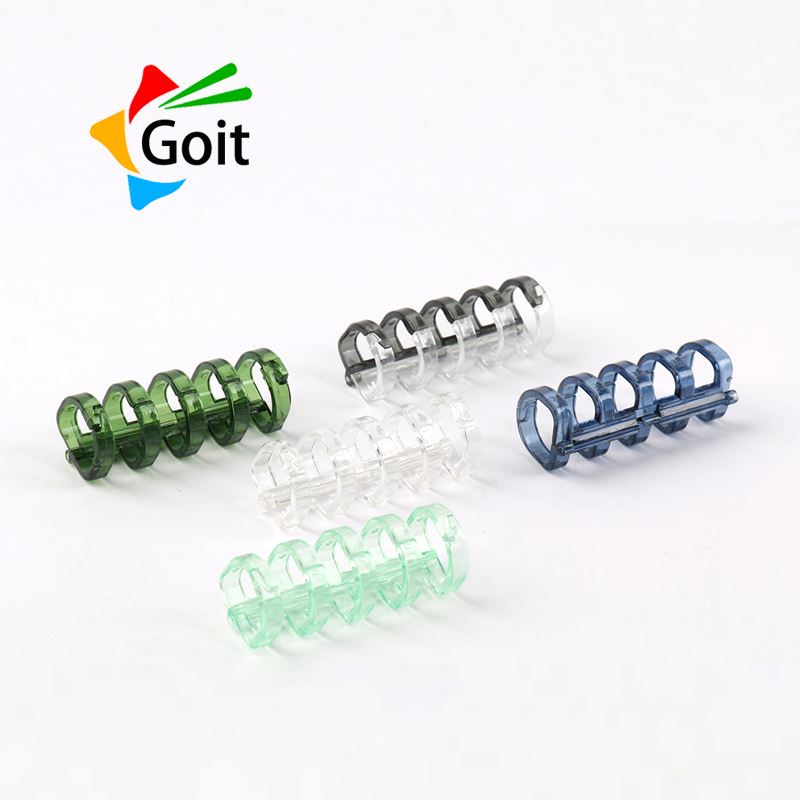 bronzing soft pvc notebook plastic folder note b5 5 hole plastik binder clip ring mechanism for office