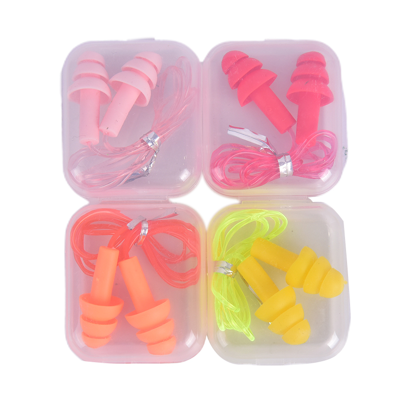 1Box New Comfort Earplugs Noise Reduction Silicone Soft Ear Plugs Swimming Silicone Earplugs Protective For Sleep