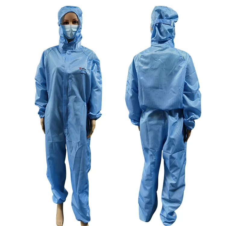 Cleanroom Lab Anti-static Suit 5mm Stripe Washable Reusable Workwear Anti Static ESD Clothes