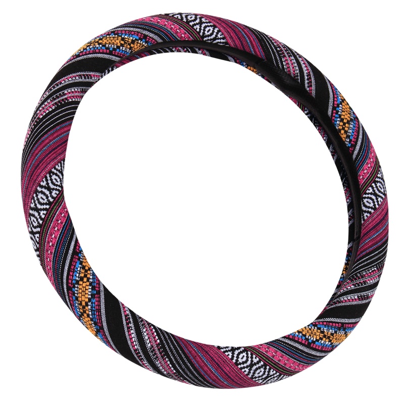 New national wind old coarse linen car steering wheel cover