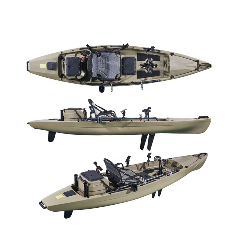 New pro-angler 1 человек сидят на верху Электрический мотор Байдарка рыбалка с держателями удочки
