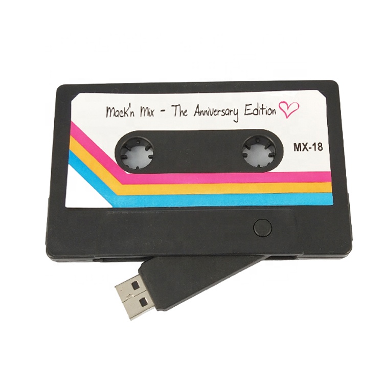 Wholesale cassette tape usb flash drive,Cassette Tape Shape USB 2.0 Flash Drive Pendrive,Black casette 1gb usb 4gb 8gb 16gb 32gb