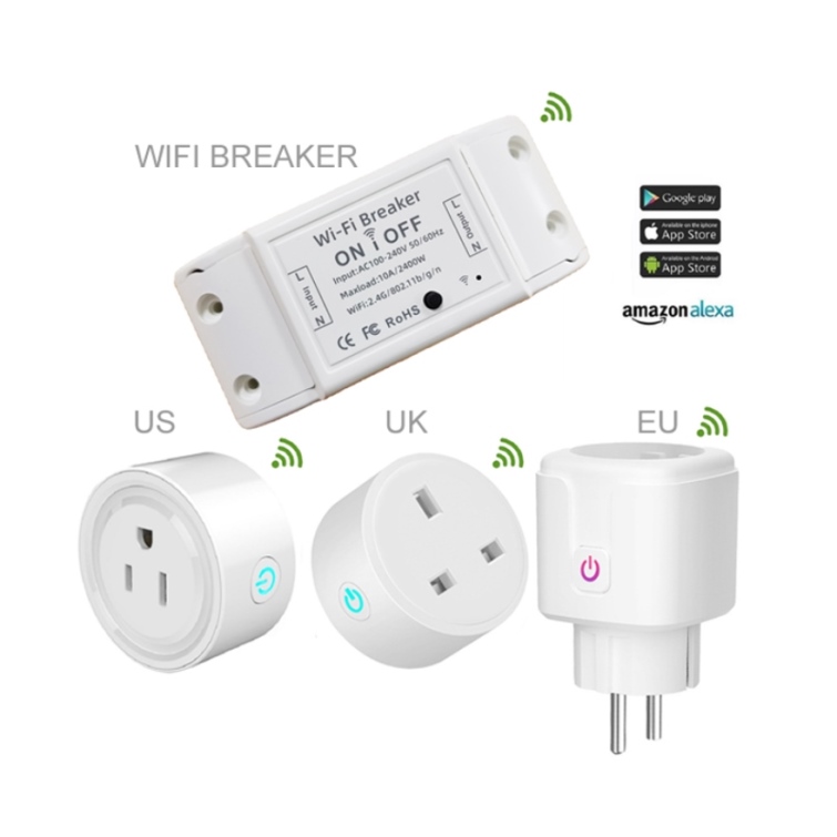 Беспроводной пульт дистанционного управления Alexa Google Home Enchufe Inteligente Power Smart Life Tuya Mini US UK EU WiFi умная розетка