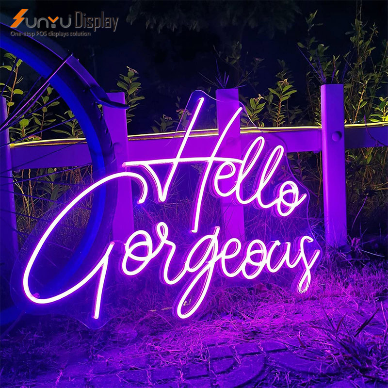 Бесплатный дизайн, индивидуальный светодиодный неоновый знак Hello великолепный с логотипом для помещений и улицы, водонепроницаемый неоновый знак, Свадебный магазин, вечеринка, домашний декор
