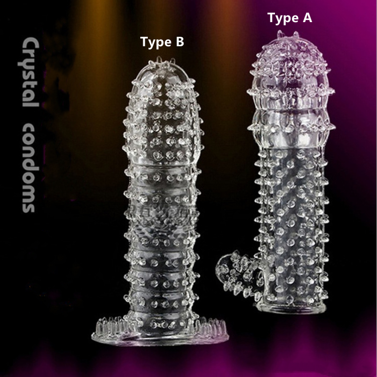 Hot G Point Stimulation Delay Ejaculation Silicon Crystal Magic Spike Dragon Condom Reusable Sleeve Condoms for Men