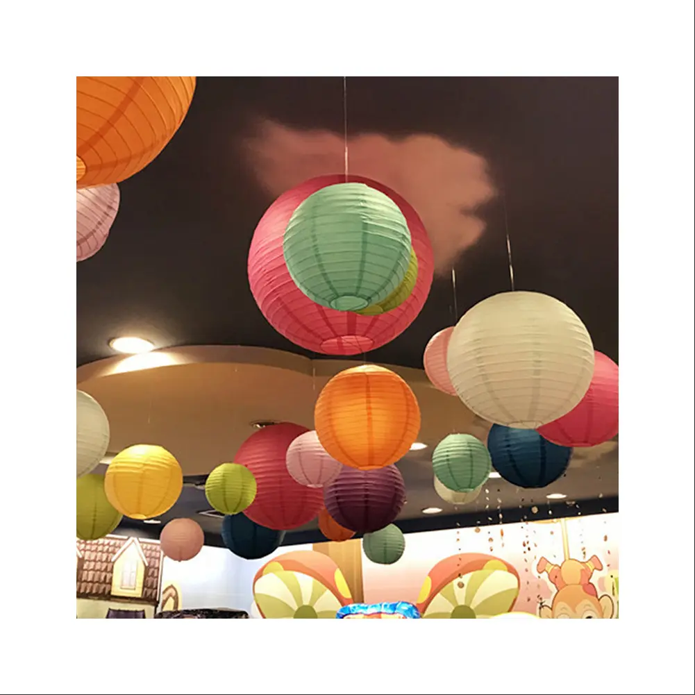 Cheap New white round chinese paper lantern for wedding birthday party decoration holiday supplies paper lantern lamp
