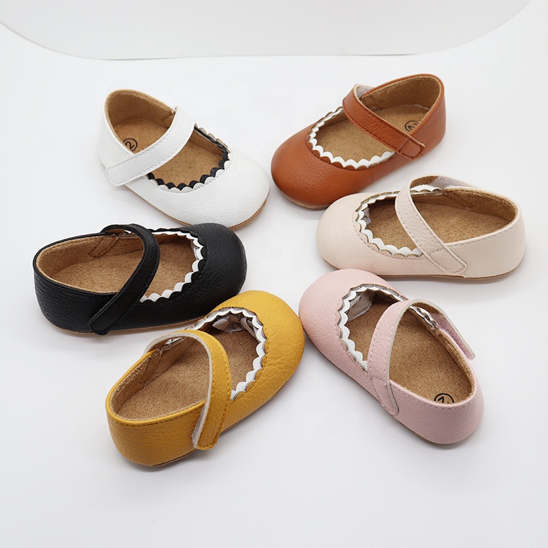 Customized Logo Anti-slippery Fashion Party Style Girls Soft Leather Baby Dress Shoes Buckle Mary Jane Flats