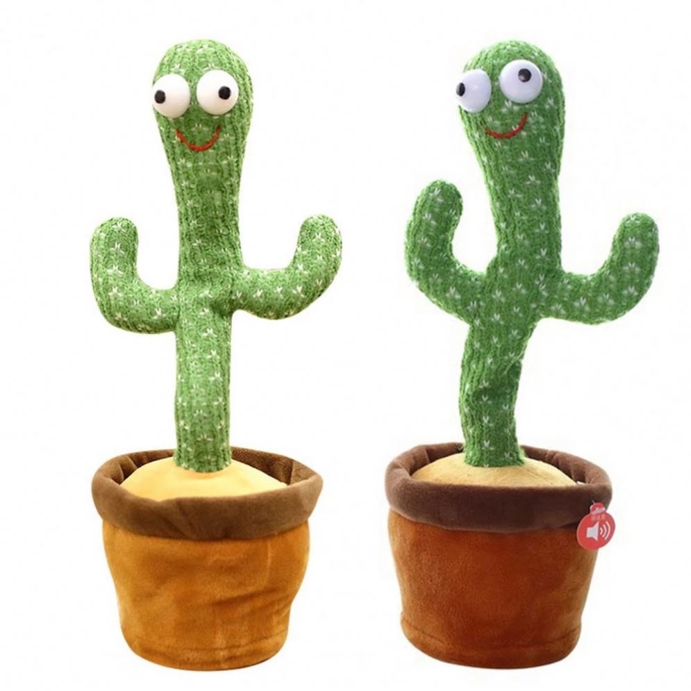 Cactus Plush Toy Electronic Shake Dancing recording toy with song plush cute emit light Cactus Early Education Toys For children