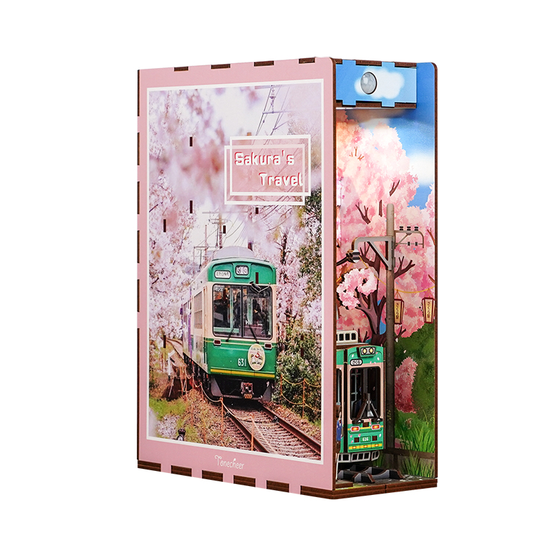 Tonecheer Sakura's Travel Bookend, пазл, Обучающие Детские игрушки, книжная полка, незаконченные деревянные книжные полки