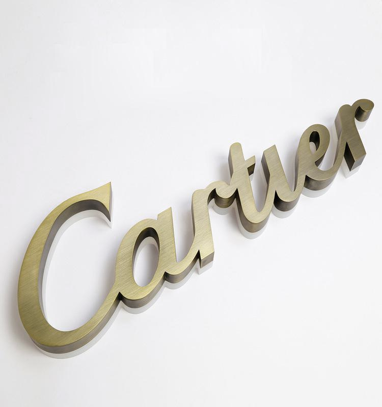 Customized stainless steel letter led luminous backlight big letter golden electronic sign